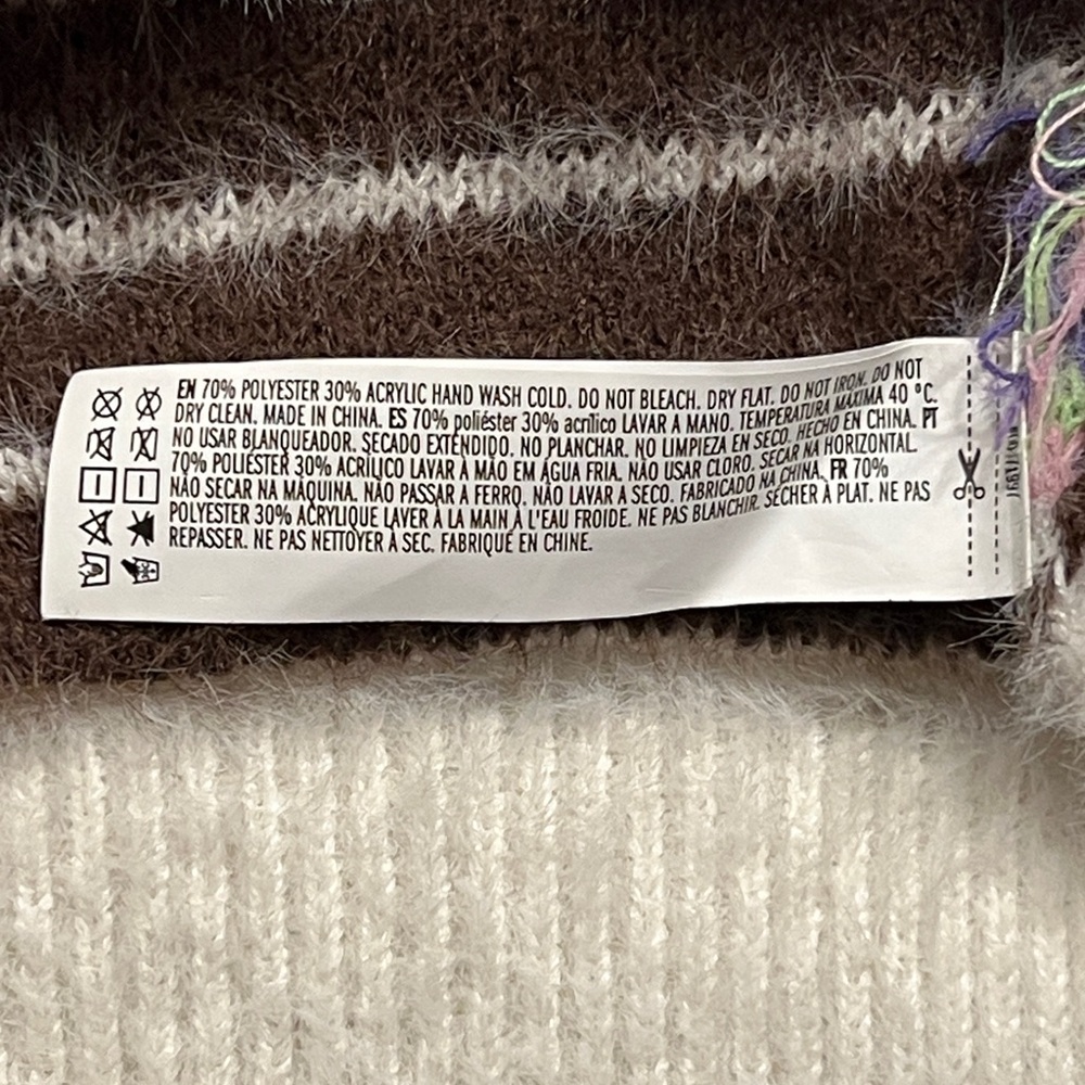 FOREVER 21 Fuzzy Striped Floral Graphic Sweater - Picture 12 of 16